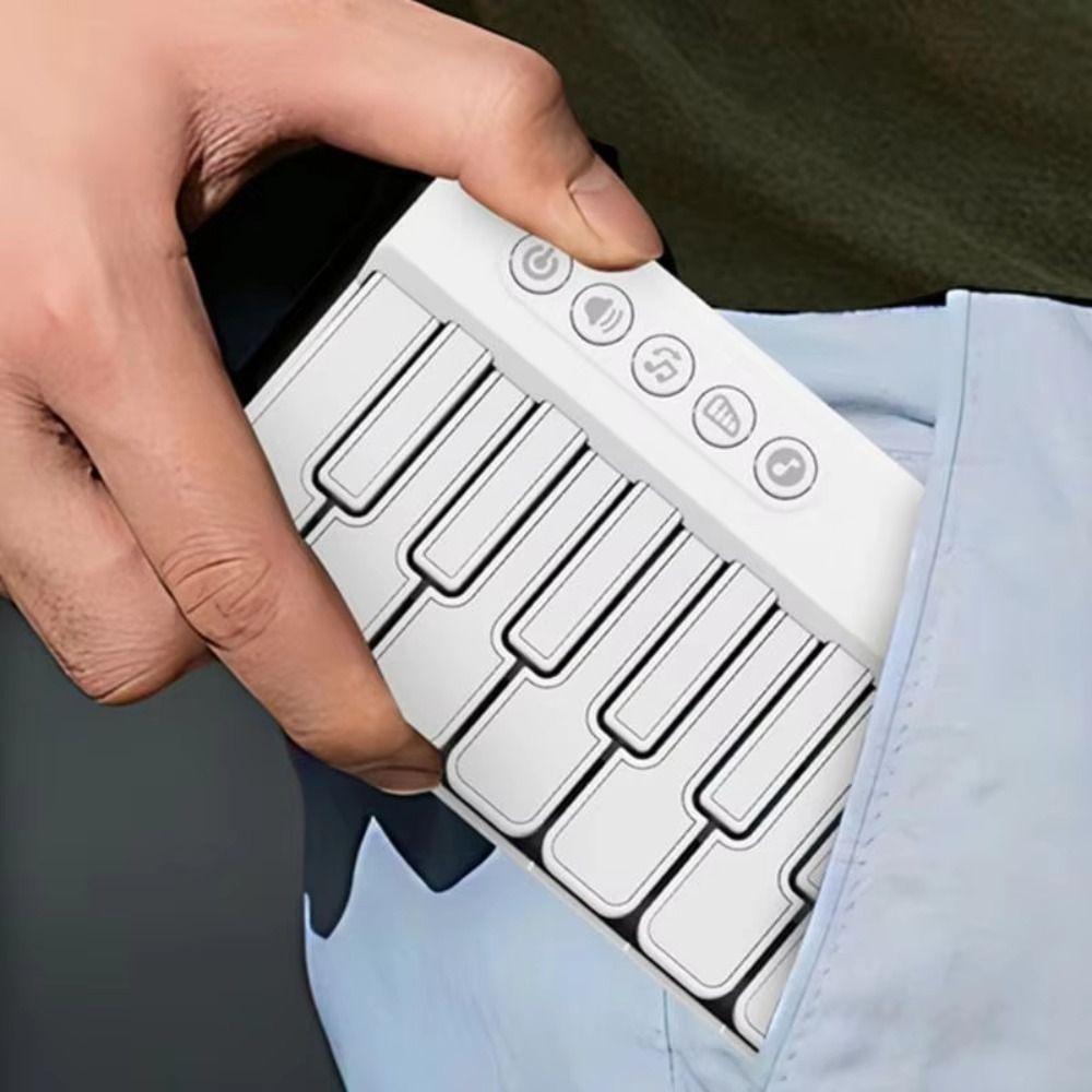 Tragbares Design Lernklavier Tastatur 7 Farben LED Musikinstrument Spielzeug Geburtstagsgeschenk