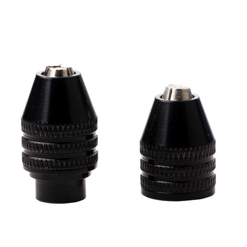 Mini Drill Chuck with Three-Jaw Nut, Flexible Shaft, and Long/Short Tail Accessories