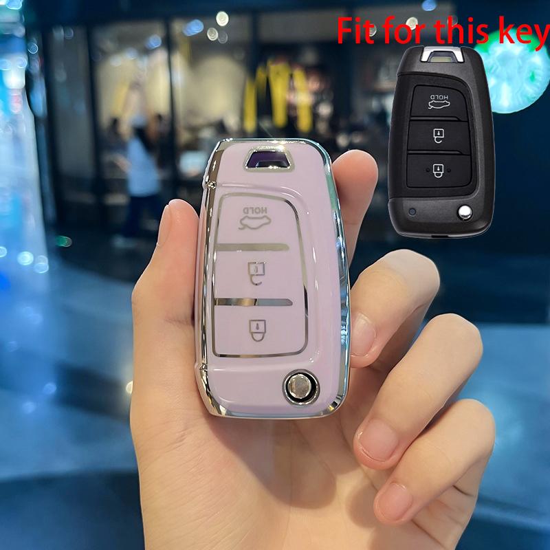 

ТПУ чехол для ключей автомобиля держатель для Hyundai Tucson Sonata Elantra I40 Celesta I35 чехол для ключей без ключа аксессуары Key Case фиолетовый