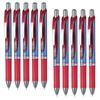 Pentel EnerGel Gel-Tinte Kugelschreiber Blau Rot 10 Stifte, 0,5 mm, Schaft, Tinte, Stifte, BLN75-B