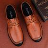 Men's Spring Lace-up Business Leather Shoes - Top Layer Cowhide, Trendy, Casual, Breathable Driving Shoes