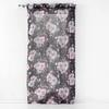Rideau Panneau a Oeillets Voile 140 X 280 Cm Bouquet De Fleurs Noir