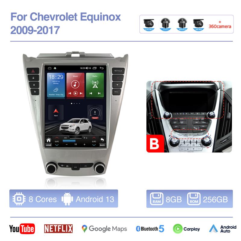 10.4lnch Car Multimedia Player For Chevrolet Equinox 2010-2016 GPS Navigation Radio Android 13 8Core 8+256G Carplay 4G 3