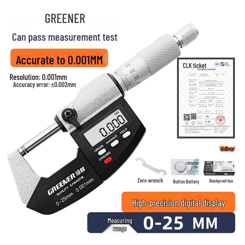 Green Forest High-Precision Digital Outside Micrometer