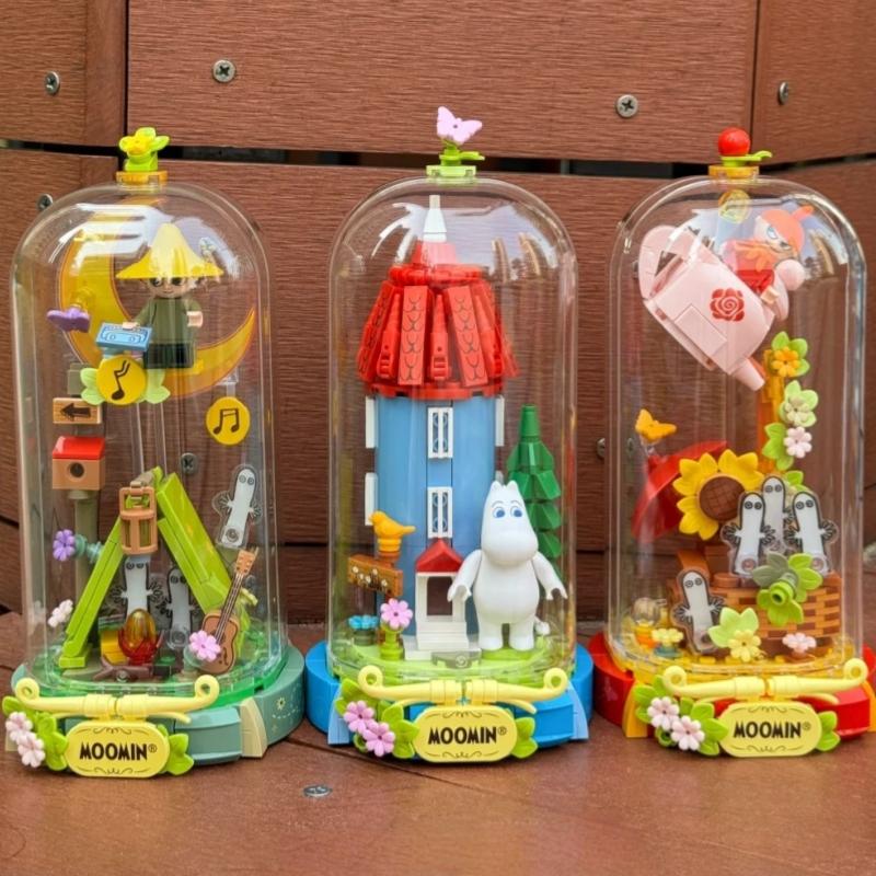 Pantasy Building Blocks Moomin's Home Wonderland Series Crystal Balls Puzzle Building Model Ornament Toys Collection Gifts