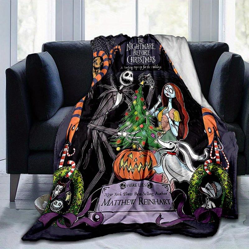 1 ks, Útulná deka s motivem The Nightmare Before Christmas pro domácí dekoraci: Perfektní flanelová deka do ložnice, obývacího pokoje, na cesty, kempování, do auta