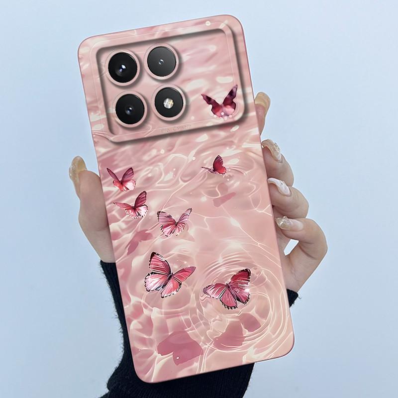 For Xiaomi Poco X6 Pro 5G Case Poco X6Pro Back Cover Fashion Simplicity Floral Soft Liquid Silicone Shell For PocoX6 Pro Fundas