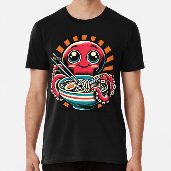 Kawaii Octopus Loves Ramen Noodles  S To 5XL Made In the AU/USA T-Shirt