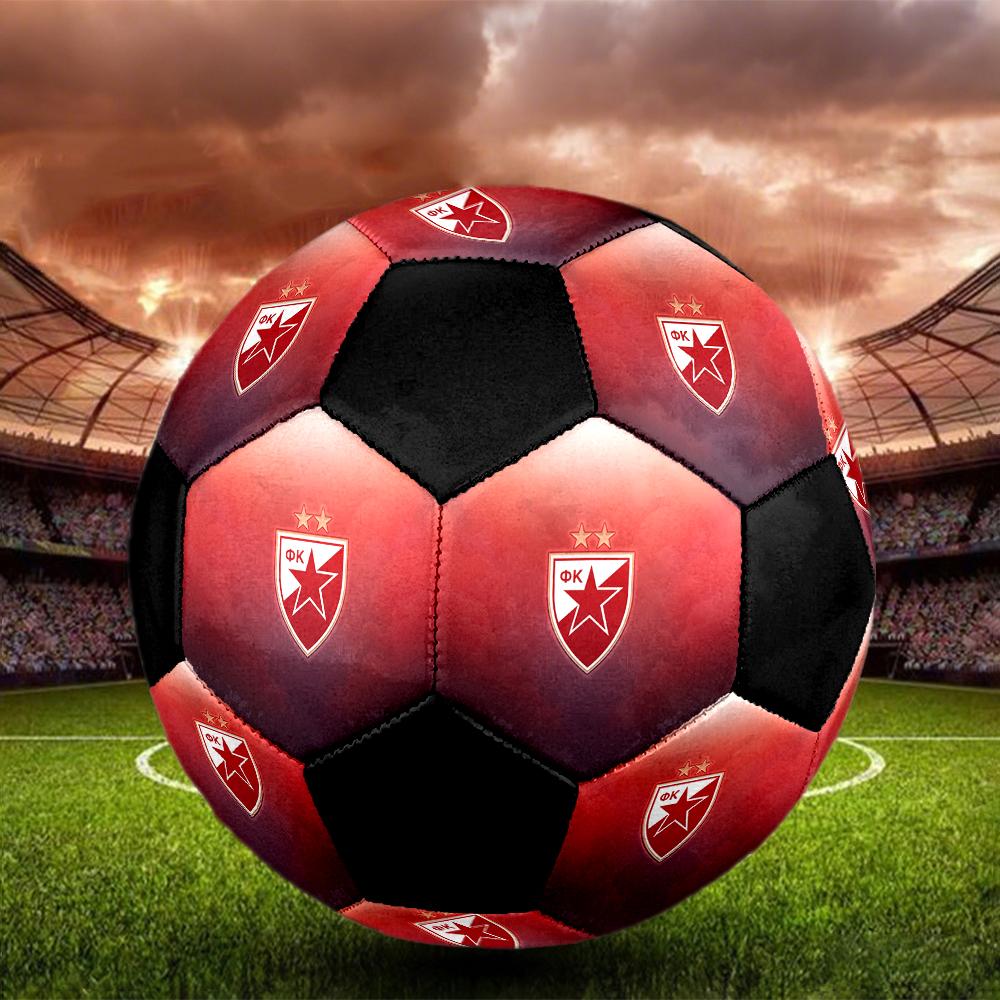 SIZE 5 Red Star Belgrade Soccer Ball Colorful All Ages Machine Stitched PVC Competition Ready Durable High-Bounce