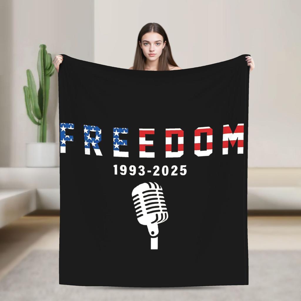 Charlie Kirk Blanket Warm Print Plush Throw Blanket For Bedroom Travel Office Flannel Bedspread Bed Cover