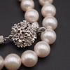 Used V342 Genuine Pearl 6.7mm Pearl SILVER Engraved Necklace Design Silver June Birthstone