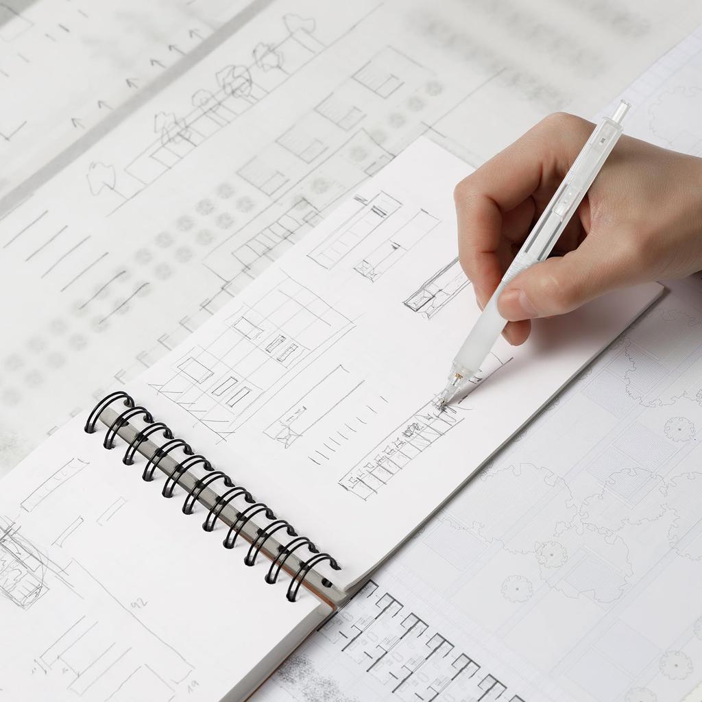 Drafting Mechanical Pencil for and Classrooms M&G 5-Piece 0.5mm Set, White, Sketching, Art, Lessons, Offices,