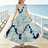 Bohemian Sleeveless Tie-Dye Maxi Dress,Lightweight Tank Style for Beach Vacation,Casual Daily Wear,Spring & Fall Layering