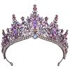 DIEZI Vintage Luxury Elegant 12 Colors AB Purple Crystal Girls Women Tiara For Wedding Party Crown Hair Dress Accessories