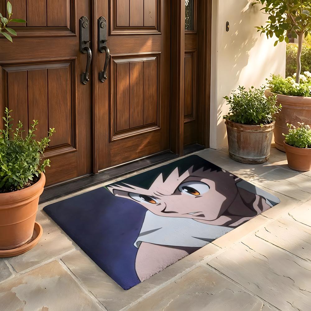 Floor Mat Soft Flannel Rug Non-Slip Absorbent Mat for Bathroom Bedroom Home Decor H-Hunter and H-Hunter Anime