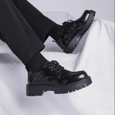 Autumn New Men's Black Casual Leather Shoes with Soft Sole Simple Comfortable Interior Height Increase Casual Formal Shoes