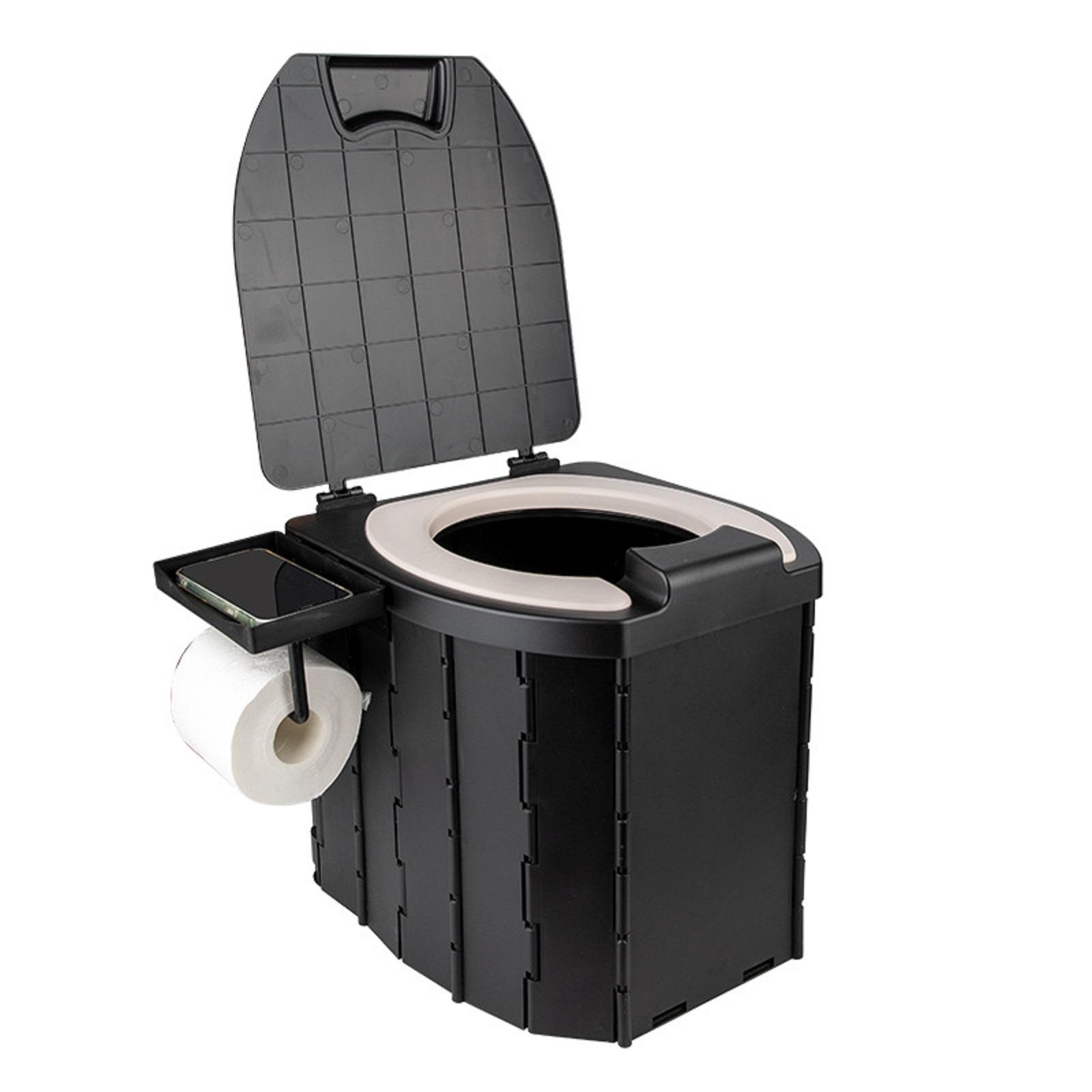 Folding Toilet, Portable, Collapsible, Anti-Odor Storage Box, Car Toilet, Adult Self-Driving Travel Emergency Toilet чёрный