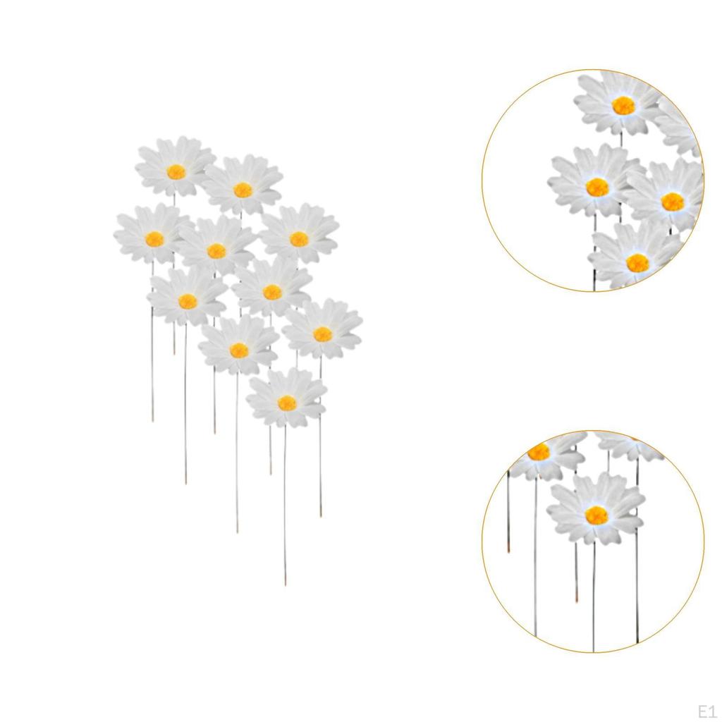10Pcs Daisy Flower Stakes Plant Stake Yard Art Decor Decorative Garden for