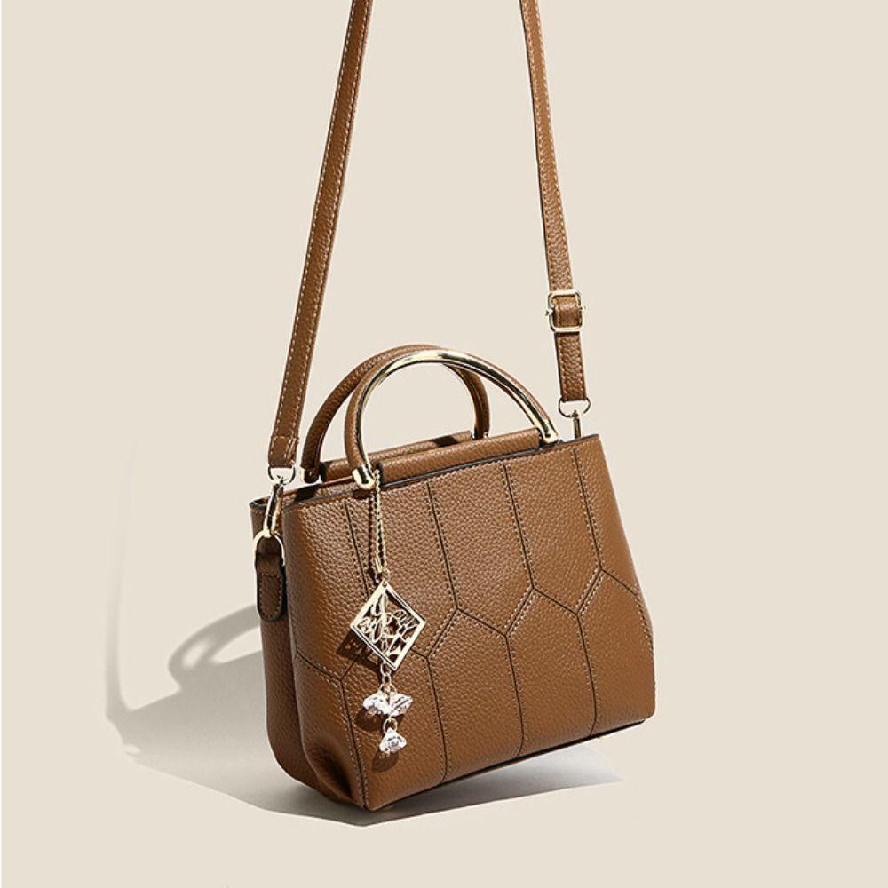 Fashion PU Women's Bag Two-Way Carry High-end Tote Bag Large Capacity Vintage Crossbody Bag Gift
