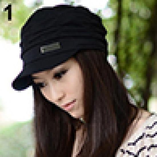 

Женская плиссированная спортивная шапочка кепка One Size чёрный