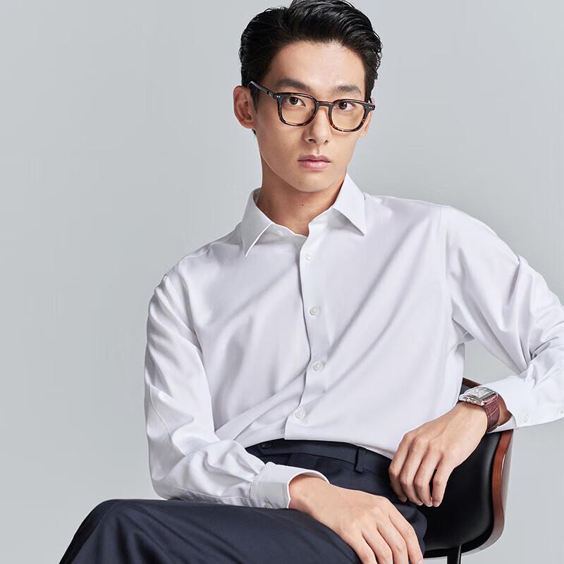 Baoxiniao Men's Business Thermal Jacquard Long-Sleeve Shirt