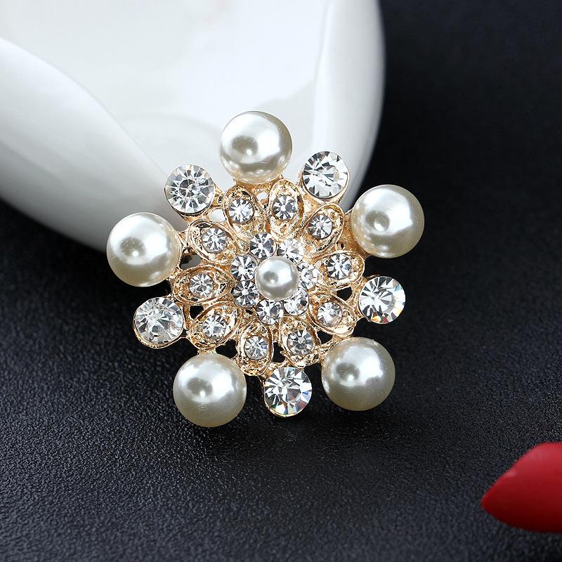 Fashion Dual-purpose Wreath Type Pearl Crystal Brooch Corsage Clasp Female Accessories Long-Lasting Color Exquisite Hypoallergenic Brooch BFF Gift