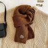 Autumn and Winter Retro Wool Student Scarf for Women Korean Embroidered Rabbit Warm and Versatile Knitted Scarf Solid Color Shawl