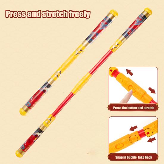 Wukong Golden Cudgel Ruyi Jingu Bang Toy Automatic Telescopic Cudgel Sticks Role Play Demon Beating Exquisite Painted Texture Chinese