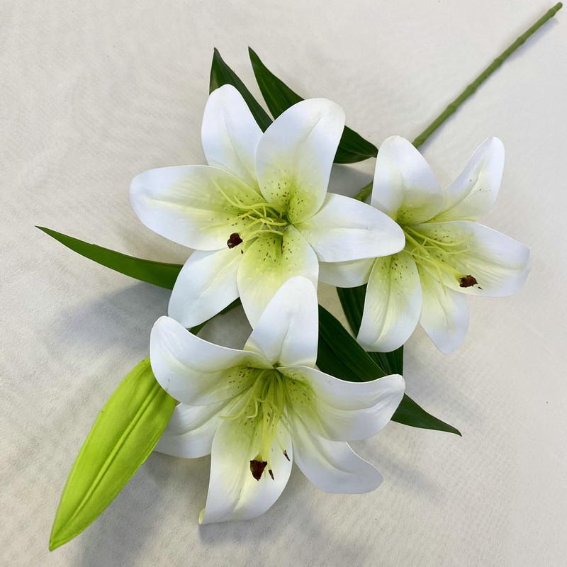 

3d31w Faux Lily Flower With 3d Printing For Home Decor And Photography Props белый