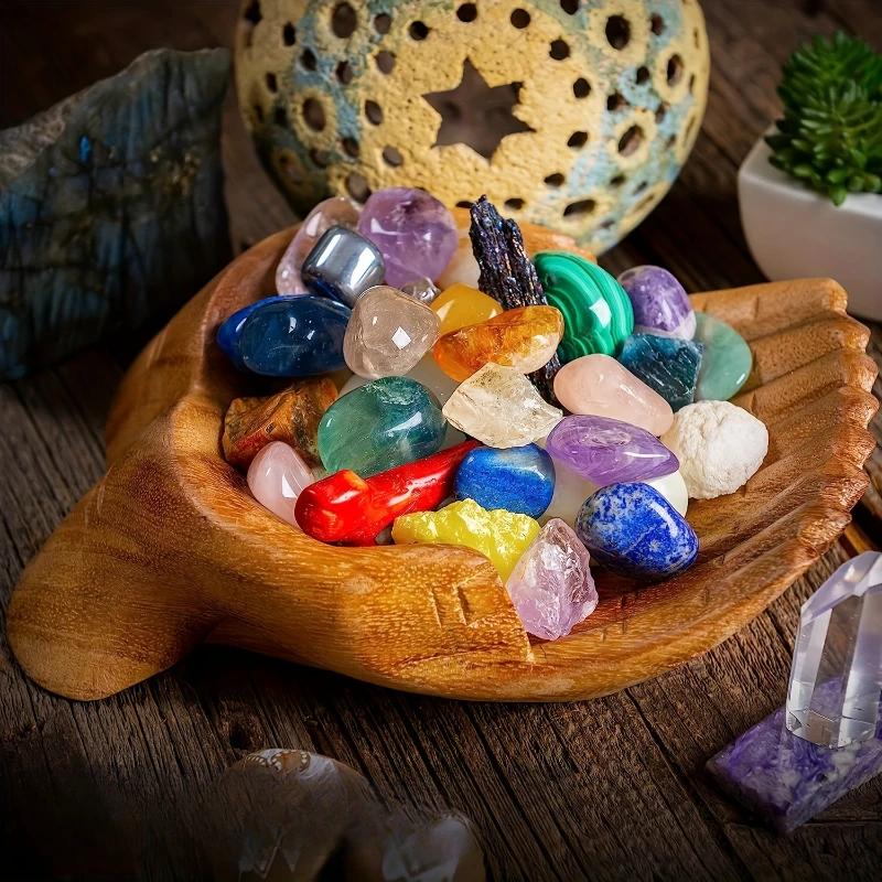 New Creative Wooden Carving Buddha Hand Crystal Display Stand Fruit Tray Living Room Office Desk Ornament Home Decoration