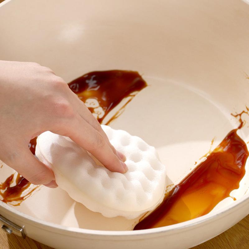 Double-side Suction Cup Sponge Cleaning Brush Detachable Kitchen Dishwashing Sponge Housework Cleaning Scouring Pad Clean Tool