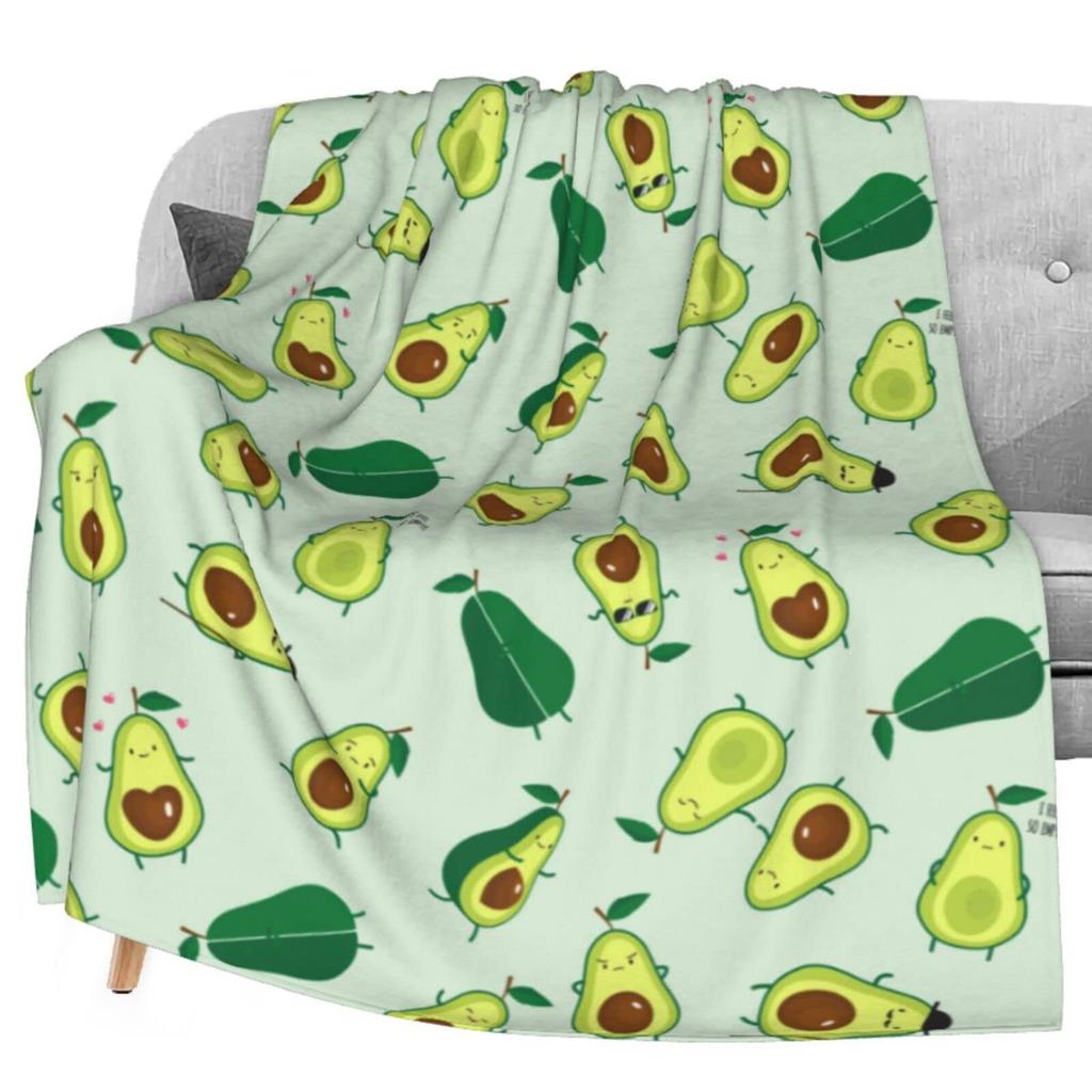 Avocado-Kuscheldecke, Weiche leichte Flanelldecken für Bett, Couch, Sofa, Ganzjahres-Warme Gemütliche Flauschige Plüsch-Mikrofaserdecke