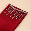 Solid Color Velvet Long Gloves Rhinestone Tassel Evening Dress Gloves  Dress-Up  Accessories