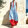 Women's Casual Vintage Sleeveless Color Dress for Everyday Wear