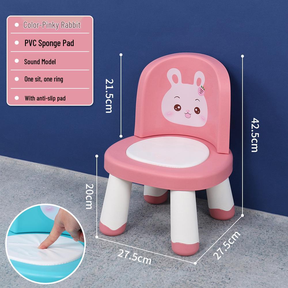 Xin Bei Le Kids' Squeaky Plastic Chair with Backrest - Ideal for Home or Kindergarten.