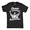 Mens Funny T Shirts Jesus Is Coming Look Busy Sarcastic Religious Graphic