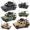 New Building Blocks Military Deformation Armored Vehicles Off-road Vehicles Hummer Jeep Military Model Boy Educational Toys Gift