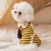 Pet Dog Autumn and Winter Belly Coat Small Bee Striped Trimmable Four-legged Surgical Clothing Small Dog Dog Clothing