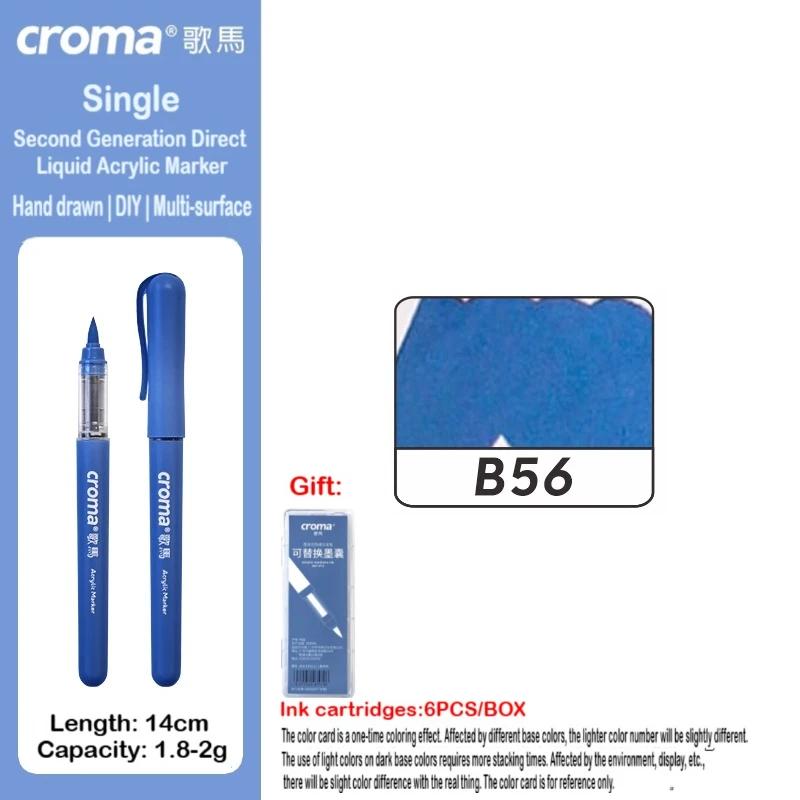 Croma 160/1 Farben Nachfüllbares Direktflüssig-Acrylmarker-Set mit Weicher Spitze, Waschbarer Aquarellpinsel Schulausstattung