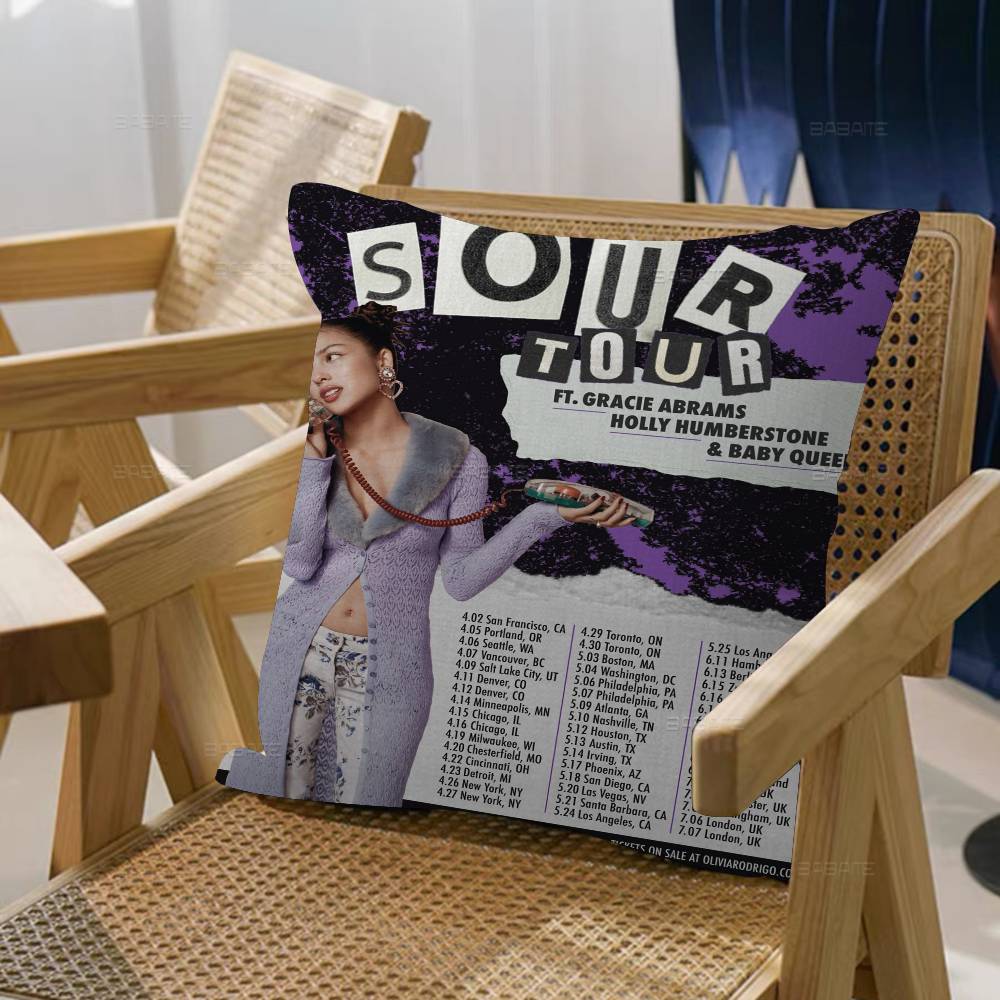 

Singer O-Olivia Cool R-Rodrigo Personalized Pillow Dust Cover Bedroom Kids Party Decoration Pillowcase Birthday Children Gift 12x12Inch