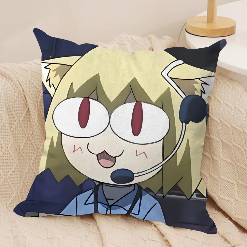 Neco Arc Kawaii Cushion Cover Soft Plush Fabric Double-Sided Printed Sofa Cushion Cover for All Seasons Home Decor Gift