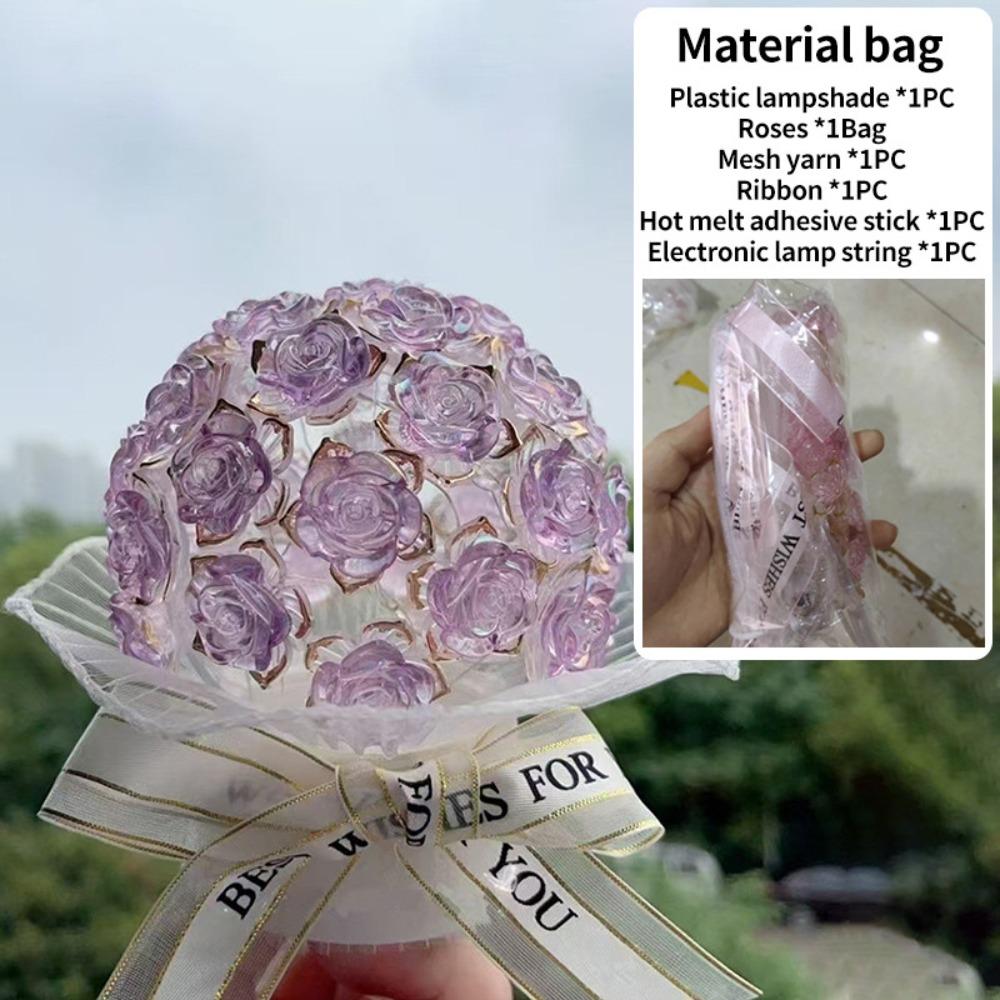 Handmade Flower DIY Night Lights DIY Lamps Flower Bouquet Light Gift Bedroom Decoration Light