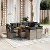 VidaXL Garden Lounge Set with Cushions 9 Pcs, Patio Sofas, Patio Furniture Set, Outdoor Furniture, Grey 3270934