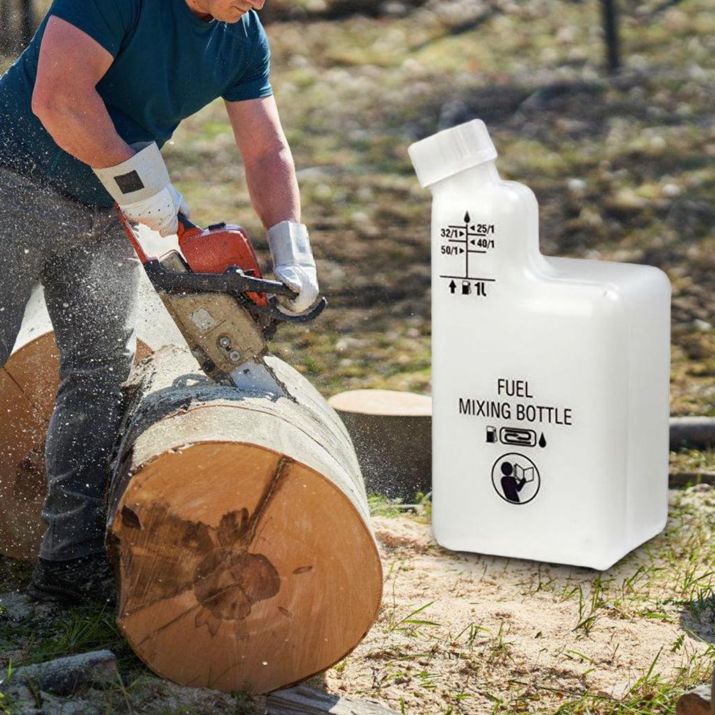 1L Gasolines Oil Mixing Bottle for 2 Strokes Engine Tool with Multiple Ratio Marking for Garden Machinery Fuels Blending