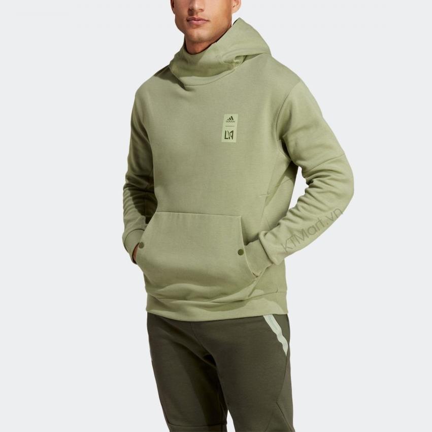 Adidas Solid Color Pullover Hoodie Men Hoodies Green HU0072