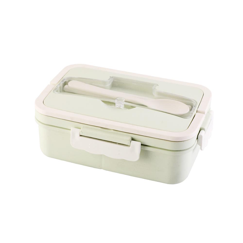 Wheat Straw Lunch Box Set - Microwave Safe & Sealed for Students and Office Workers