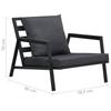 4 Piece Outdoor Lounge Set with Cushions Aluminum Dark Gray