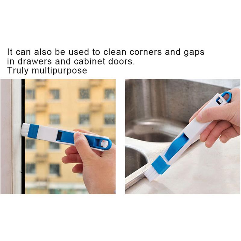 Portable Two-In-One Cleaning Brush Multifunctional Door And Window Keyboard Groove Cleaner Dust Shovel Window Rail Cleaning Tool