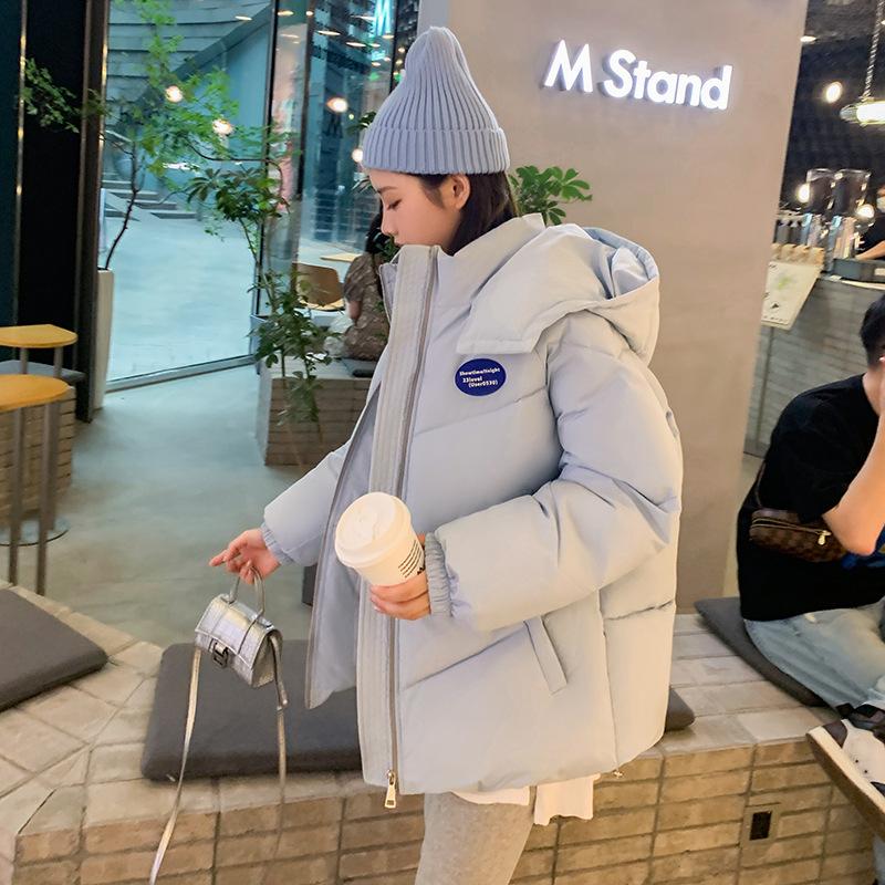 

Короткая пуховая хлопковая одежда женская зимняя утолщенная свободная большого размера пуховая хлопковая одежда теплая одежда для улицы XXL синий