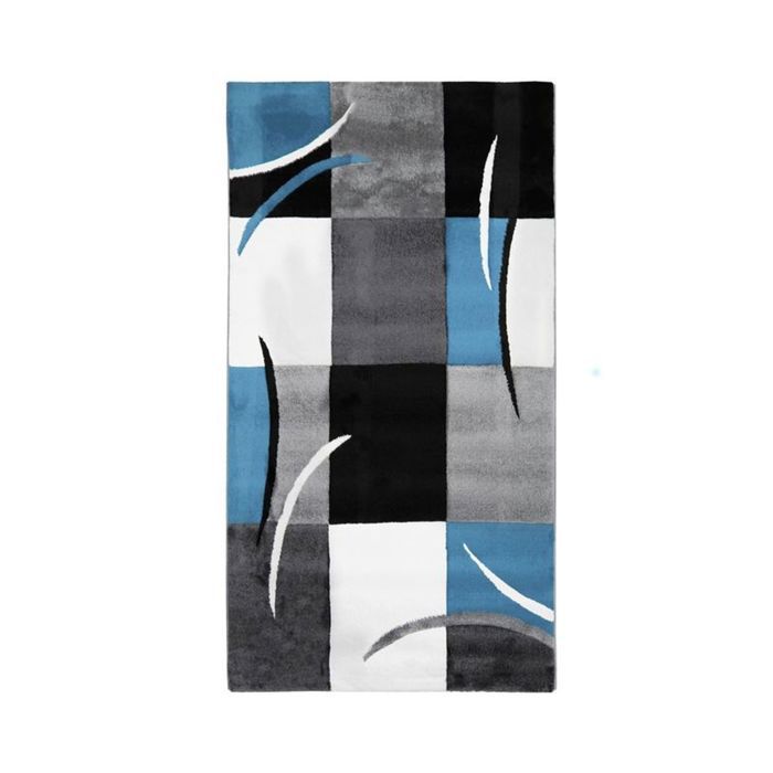 Blue Abstract Pattern Living Room Rug 80x150